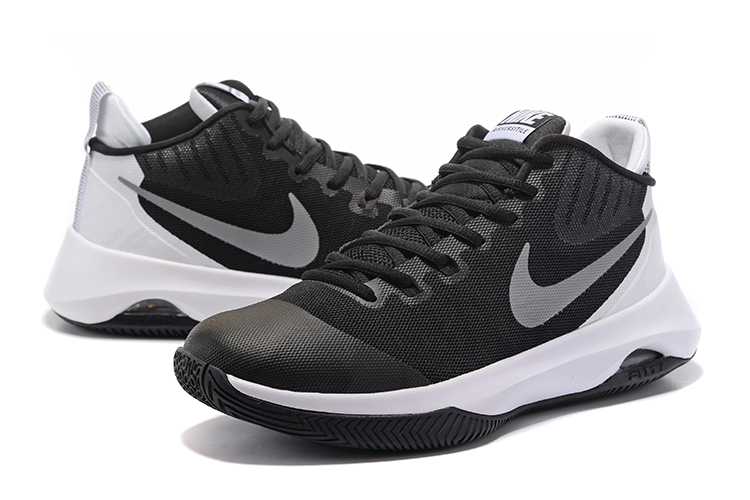 Men Nike Air Versitele Black White Basketball Shoes - Click Image to Close